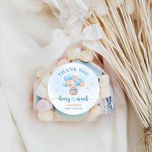 Beary Much Thank you Baby Shower Sticker