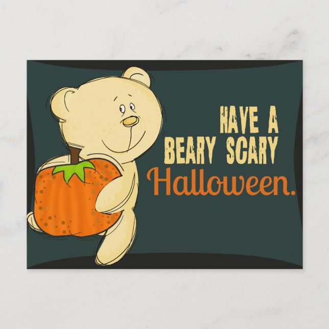 Beary Scary Halloween Postcard (Front)