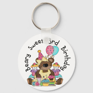 Beary Sweet 3rd Birthday Tshirts and Gifts Key Ring