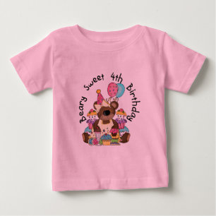 Beary Sweet 4th Birthday Baby T-Shirt