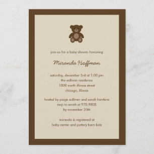Beary Sweet Baby Shower Invitation Neutral Gender