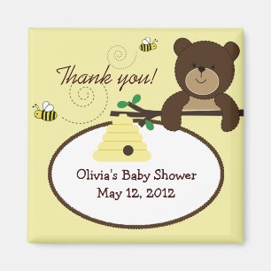 Beary Sweet Bear & Bee Baby Shower Favour Magnet