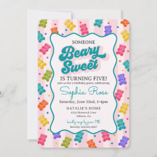 Beary Sweet Candy Gummy Bear Birthday Invitation