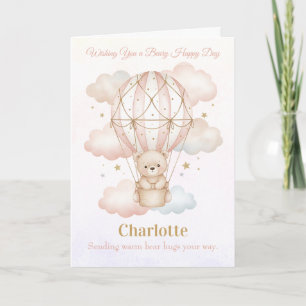 Beary Sweet Hot Air Balloon Birthday Greeting Card
