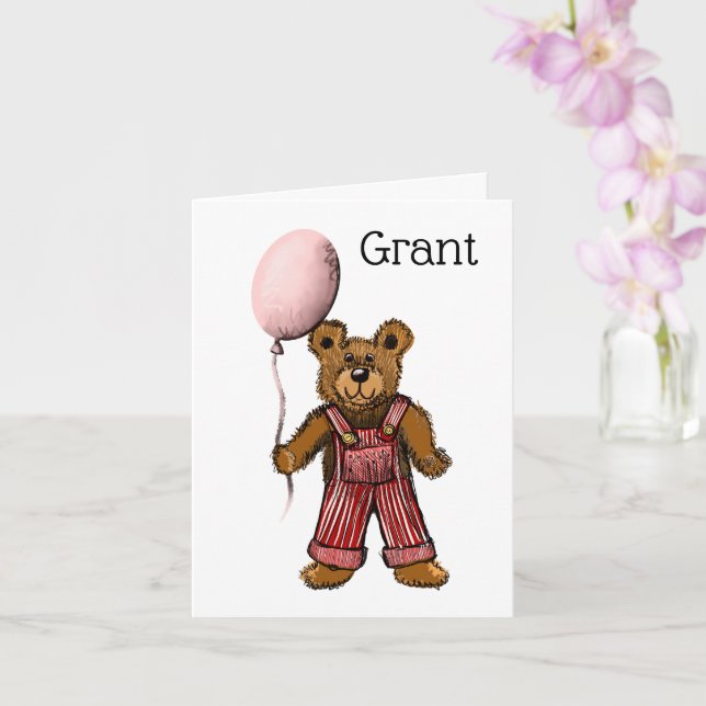 Beary Wild about you Card (Orchid)