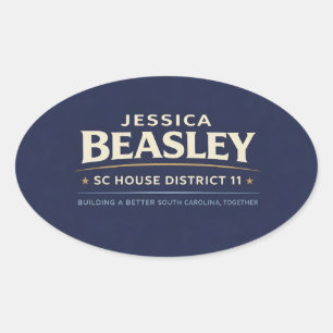 Beasley for SC House District11 Oval Sticker