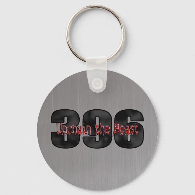beast 396 big block brushed steel key ring (Front)
