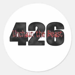 beast 426 Mopar Hemi Classic Round Sticker