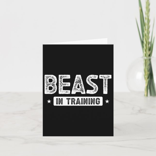 Beast In Training Bodybuilding  Card (Front)