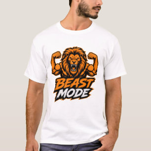 Beast Mode Lion Bodybuilding Workout Gym T-Shirt. T-Shirt