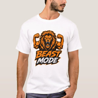 Beast Mode Lion Bodybuilding Workout Gym T-Shirt. T-Shirt