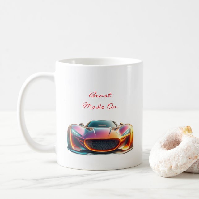 Beast Mode On  /Biker Gift for Motorcycl Coffee Mug (With Donut)