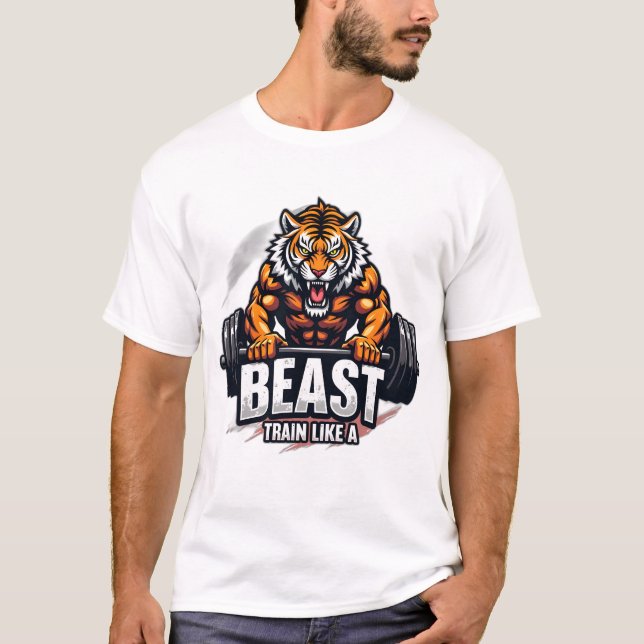 Beast Mode On – Fitness Workout T-Shirt Design (Front)
