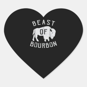 Beast Of Bourbon Drinking Whiskey Heart Sticker