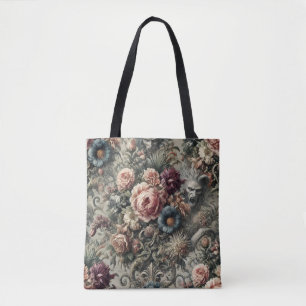 Beast of the Interstice – Gothic Floral Design Tote Bag