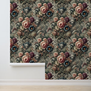 Beast of the Interstice – Gothic Floral Design Wallpaper