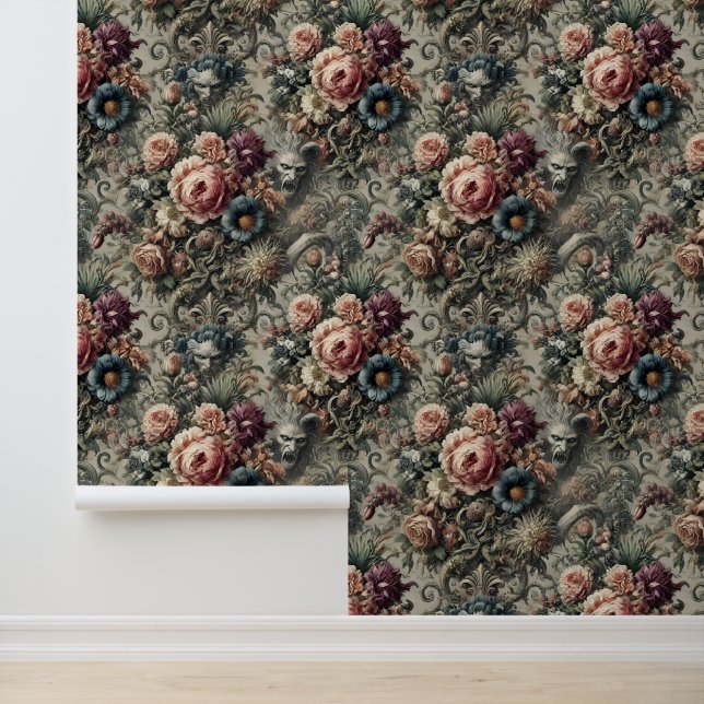 Beast of the Interstice – Gothic Floral Design Wallpaper (Application)