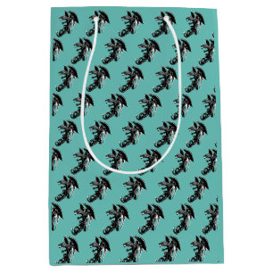 Beast of the Night Dragon Teal Fantasy Mythical Medium Gift Bag
