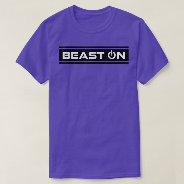 Beast ON Black Gym Fitness Workout Gym Saying Moti T-Shirt (Design Front)