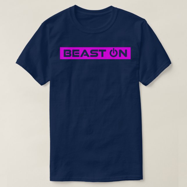 Beast ON Pink Gym Fitness Workout Gym Saying Motiv T-Shirt (Design Front)