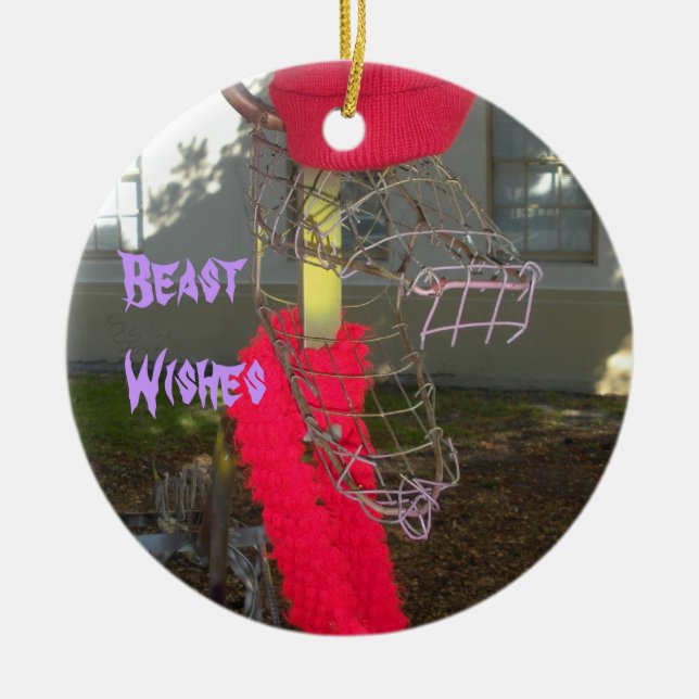 Beast, Penguin, Holiday pendant Ceramic Tree Decoration (Front)