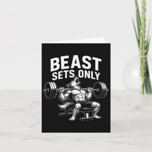 Beast Sets Only Wolf Gym Workout Fitness Bodybuild Card