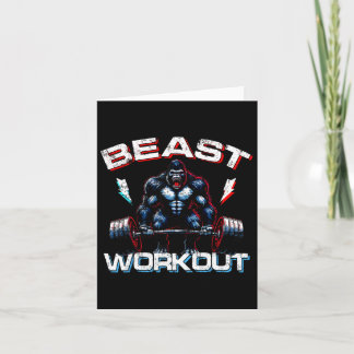 Beast Silverback Deadlift Gym Jokes Gorilla Workou Card