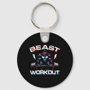 Beast Silverback Deadlift Gym Jokes Gorilla Workou Key Ring