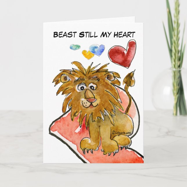 Beast Still My Heart Lion Hearts Card (Front)