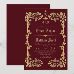 Beast & the Beauty Fairytale Wedding Invitation
