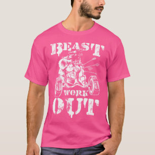 Beast Workout Wolf Lifting Weights Gym Fitness Mus T-Shirt