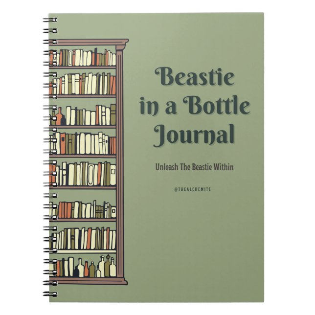 Beastie in a Bottle Journal - Bookcase Design (Front)