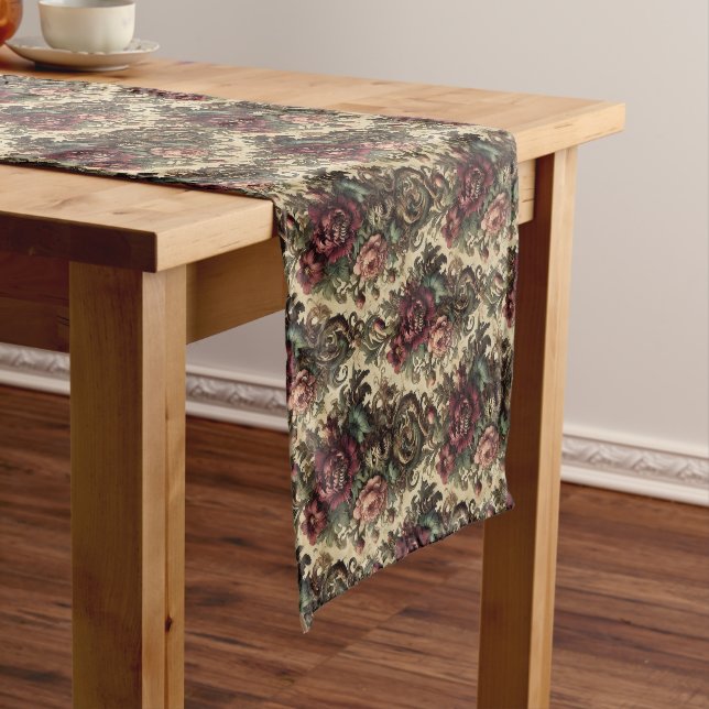 Beastly Bouquet – Gothic Victorian Short Table Runner (In Situ)