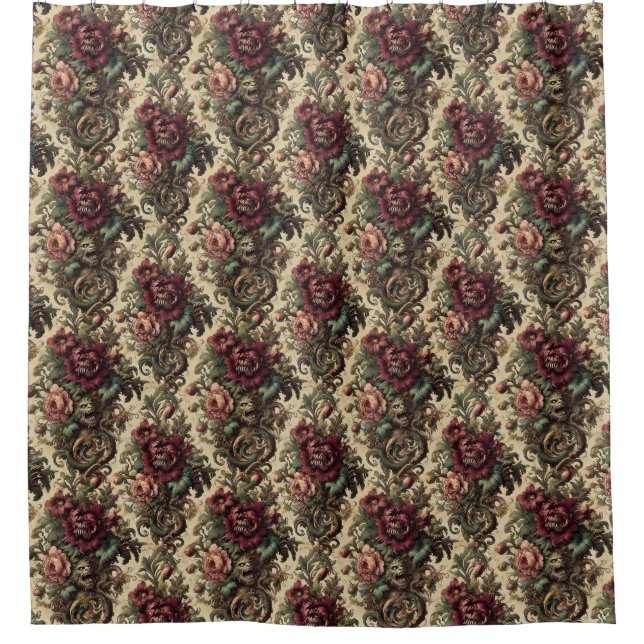 Beastly Bouquet – Gothic Victorian Shower Curtain (Front)
