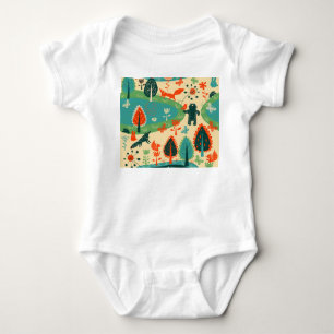 Beasts Background: Abstract Vintage Concept Baby Bodysuit