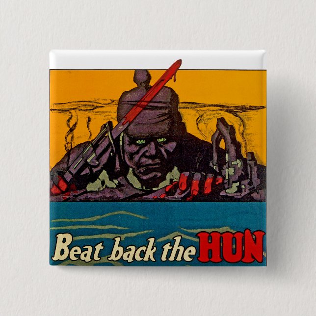 Beat Back The Hun 15 Cm Square Badge (Front)