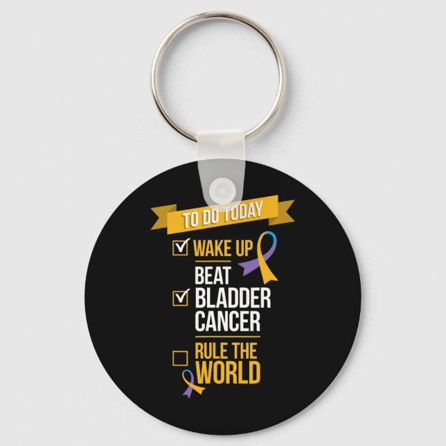Beat Bladder Cancer Rule the World  Key Ring (Front)