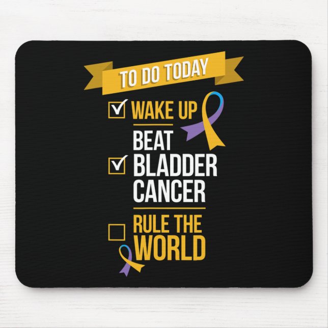 Beat Bladder Cancer Rule the World  Mouse Mat (Front)