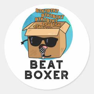 Beat Boxer Funny Beatboxer Box Pun  Classic Round Sticker
