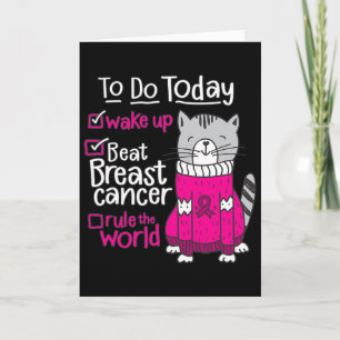Beat Breast Cancer Rule The World Survivor Quote C Card