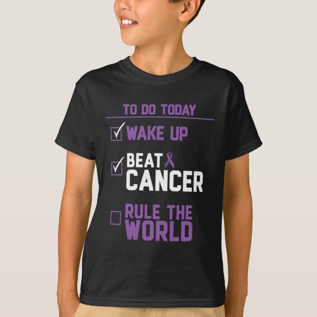 Beat Cancer Rule the World  T-Shirt (Front)
