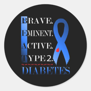 Beat Diabetes Tee Type 2 Diabetes Awareness Bulk Classic Round Sticker