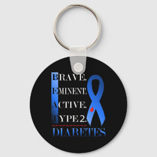 Beat Diabetes Tee Type 2 Diabetes Awareness Bulk  Key Ring