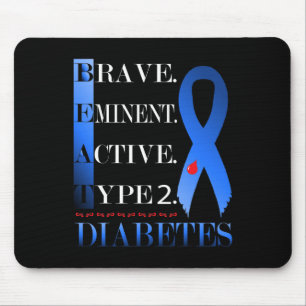 Beat Diabetes Tee Type 2 Diabetes Awareness Bulk Mouse Mat