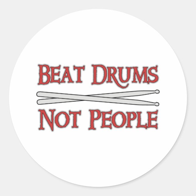 Beat Drums Classic Round Sticker (Front)