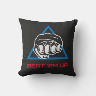 Beat Em Up Fighter Martial Arts Gaming Design Cushion