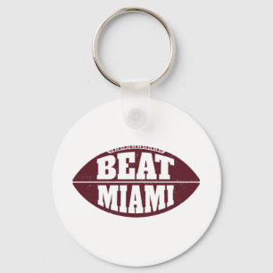 Beat Miami Vintage Aggie Football Gameday Saturday Key Ring