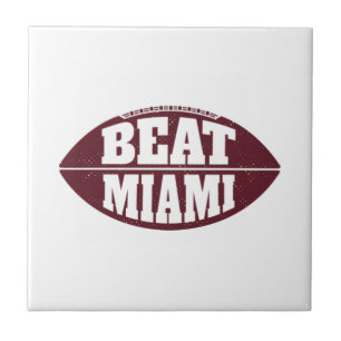 Beat Miami Vintage Aggie Football Gameday Saturday Tile