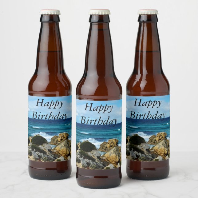 Beat Of The Ocean,  Happy Birthday, Beer Bottle Label (Bottles)