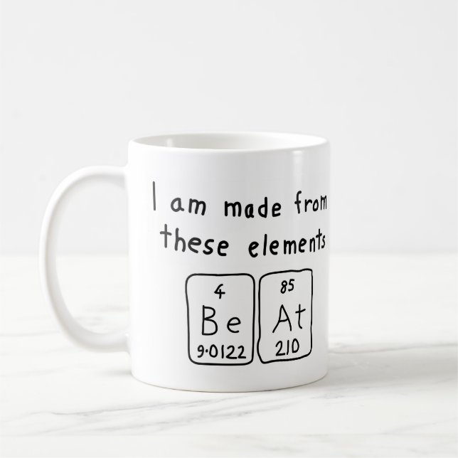 Beat periodic table name mug (Left)